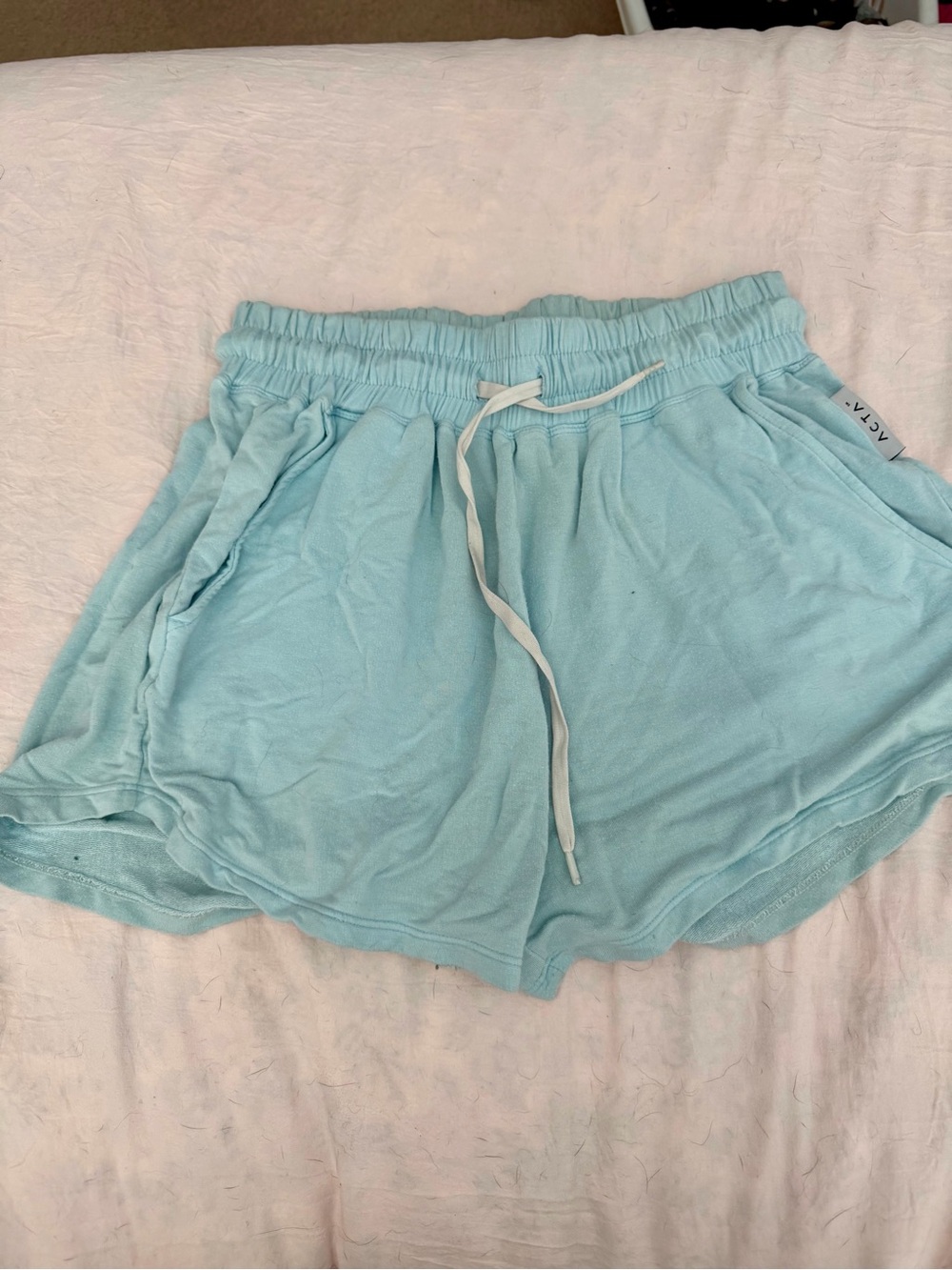 Acta Light Blue Women's Drawstring Lounge Shorts | Size Small